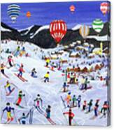 Ballooning Over The Piste Canvas Print