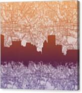 Baltimore City Skyline Map Canvas Print
