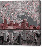 Baltimore Skyline Abstract Canvas Print