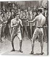 Bare-knuckle Boxing In The 19th Canvas Print