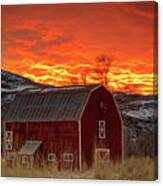 Barn Burner Sunset. Canvas Print