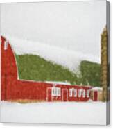 Barn In Winter Canvas Print