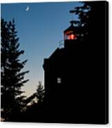 Bass Harbor Lighthouse Silhouette At Blue Hour Canvas Print