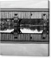 Bath New Hampshire Covered Bridge Black And White Canvas Print