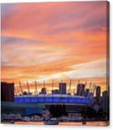 Bc Place Stadium At Sunset. Vancouver, Bc Canvas Print