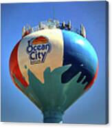 Beach Ball Water Tower In Ocean City Canvas Print
