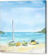 Beach Boats Canvas Print