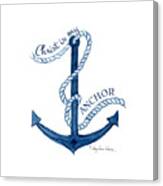 Beach House Nautical Ship Christ Is My Anchor Canvas Print