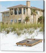 Beach House Vacation Home Above Sand Dunes Destin Florida Canvas Print
