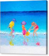 Beach Painting - Water Play Canvas Print