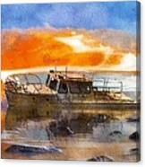 Beached Wreck Canvas Print