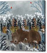 Bear And Bunny Canvas Print