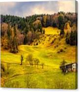 Beautiful Alpine Valley In Autumn Canvas Print