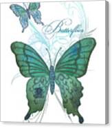 Beautiful Butterflies N Swirls Modern Style Canvas Print