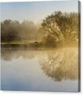 Beautiful Misty River Sunrise Canvas Print