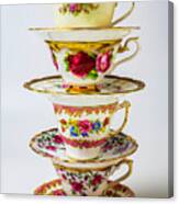 Beautiful Stacked Tea Cups Canvas Print