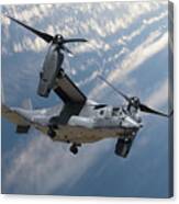 Bell Boeing Osprey V-22 Helicopter Close Up View Flying Canvas Print