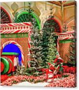 Bellagio Christmas Train Decorations Angled 2017 2.5 To 1 Ratio Canvas Print