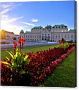 Belvedere Park In Vienna Sunset View Canvas Print