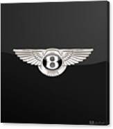 Bentley - 3 D Badge On Black Canvas Print