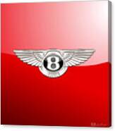 Bentley 3 D Badge On Red Canvas Print