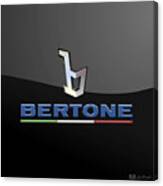 Bertone - 3 D Badge On Black Canvas Print