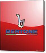 Bertone 3 D Badge On Red Canvas Print