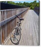 Bicycle On Bridge Canvas Print