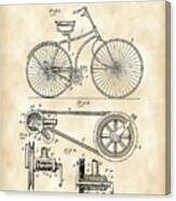 Bicycle Patent 1890 - Vintage Canvas Print