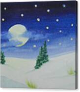 Big Moon Christmas Canvas Print