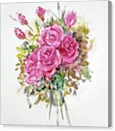 Binch Of Pink Roses Canvas Print