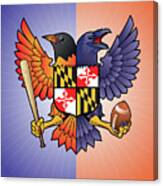 Birdland Baltimore Raven And Oriole Maryland Crest Canvas Print