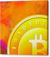 Bitcoin On Fire Canvas Print