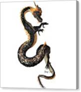 Black And Gold Dragon Canvas Print