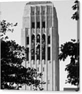 Black And White Clock Tower Canvas Print