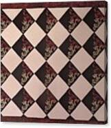 Black And White Checkered Floor Cloth Canvas Print