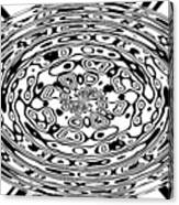 Black And White Sphere Abstract Canvas Print