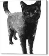 Black Cat Watercolor Painting Canvas Print