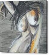 Black Dress 2 - Female Nude Canvas Print
