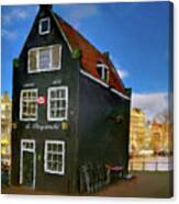 Black House In Jodenbreestraat #1. Amsterdam Canvas Print