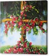 Blooming Cross Canvas Print