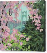 Blossoming Bridge Canvas Print
