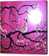 Blossoms In Fuchsia Moonlight Canvas Print