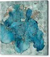 Blue Abstract Alcohol Ink On Tile Canvas Print