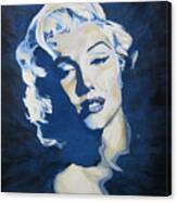 Blue And Gold Marilyn Canvas Print