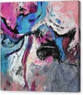 Blue And Pink Abstract Painting Canvas Print