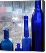 Blue Bottles Canvas Print