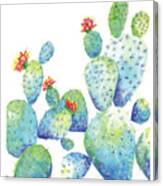 Blue Cactus Canvas Print
