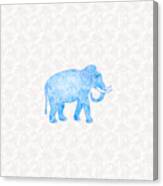 Blue Damask Elephant Canvas Print