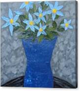 Blue Floral Vase Canvas Print
